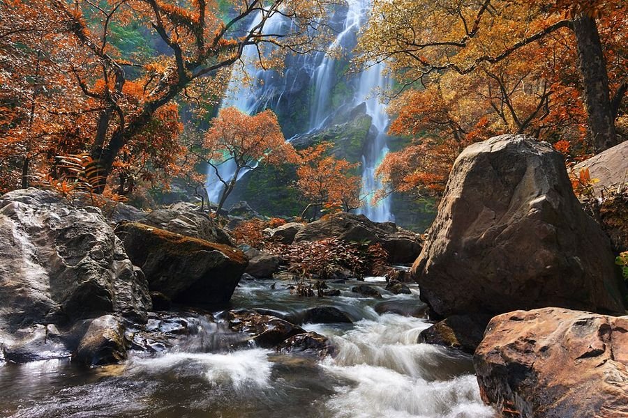 Khlong Lan waterval, Kamphaeng Phet, Thailand